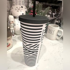 Starbucks Cup 24oz - White and Black stripes